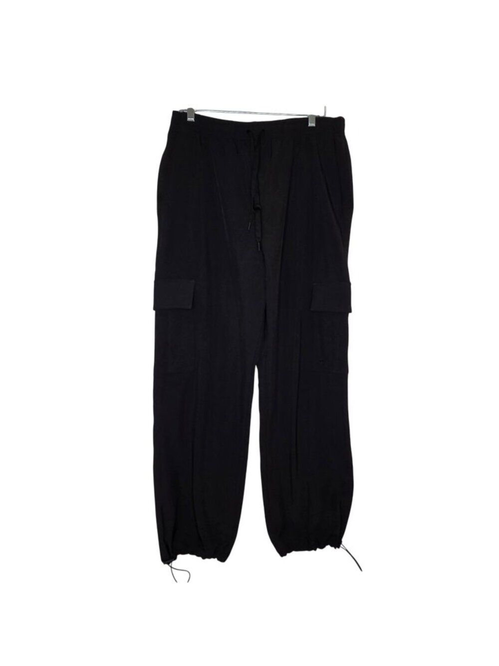 Pink Victoria's Secret Black Drawstring Cargo Lined Jogger Pants Large Activewea
